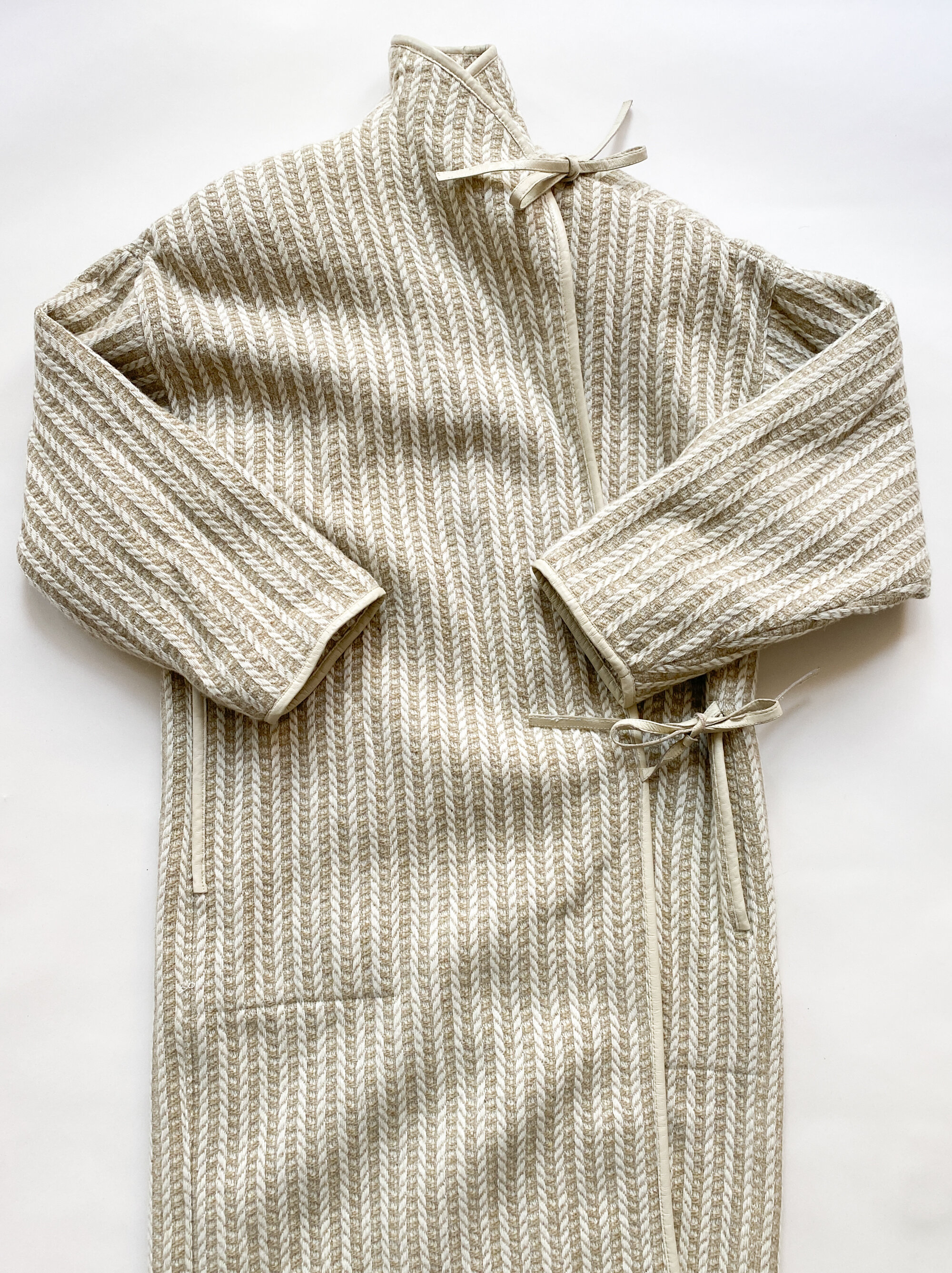 1980s Anne Marie Beretta Herringbone Wool Blanket Coat — Wayward